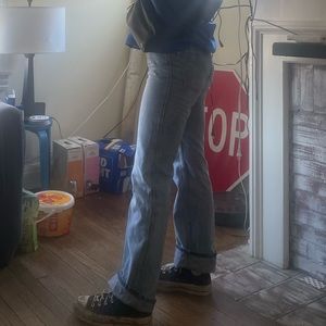 Mid rise straight leg flare Jean